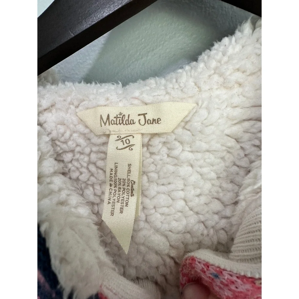 Matilda Jane Kids Vest Size 10‎ Pink Blue Fair Isle Knit make believe warm hugs